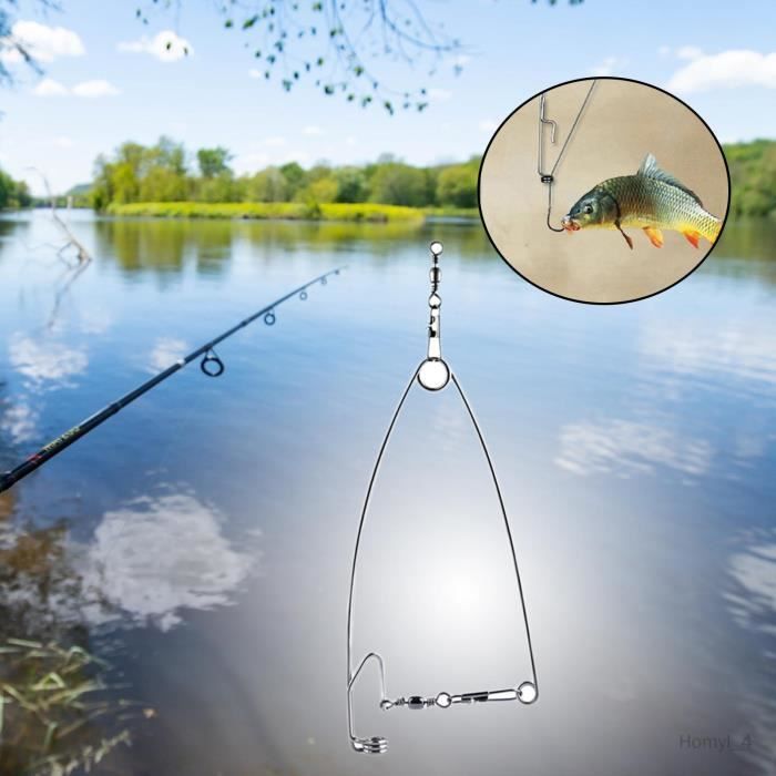 Hameçon De Pêche Automatique à Ressort Pivotant - COLAXI - 6 Pièces ...