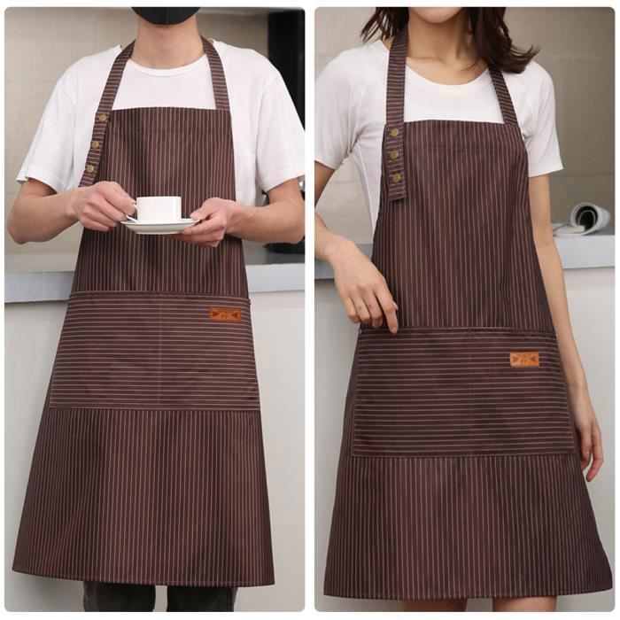 Tablier Barbecue Jardin Sienzo - Tablier De Cuisine Imperméable Noir Avec Poches | Pour Chef, Barbecue, Restaurant | Serviette Incluse Gadget Insolite Utile