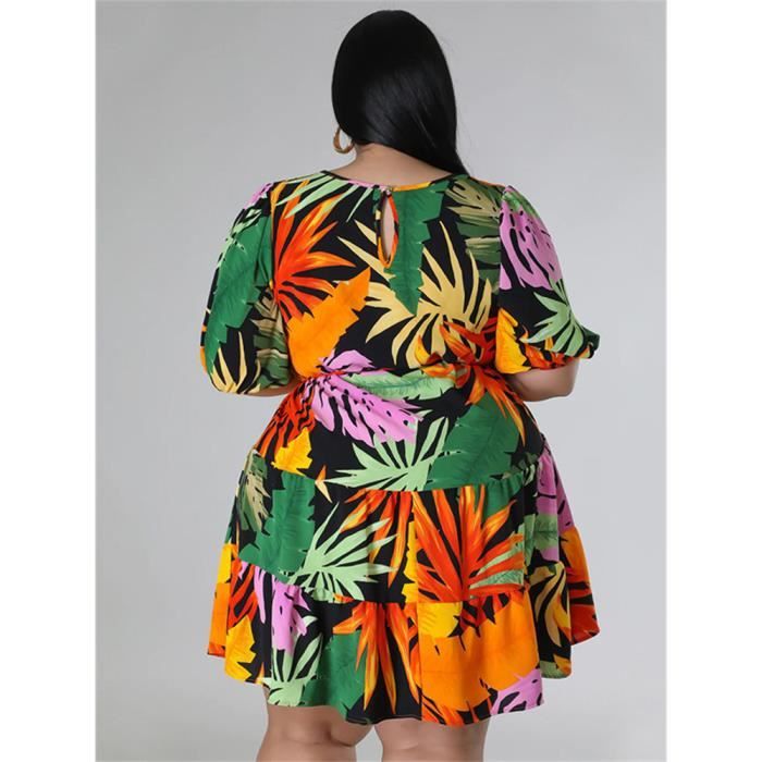 Wmstar Robes grande taille pour femmes imprim floral mini robe