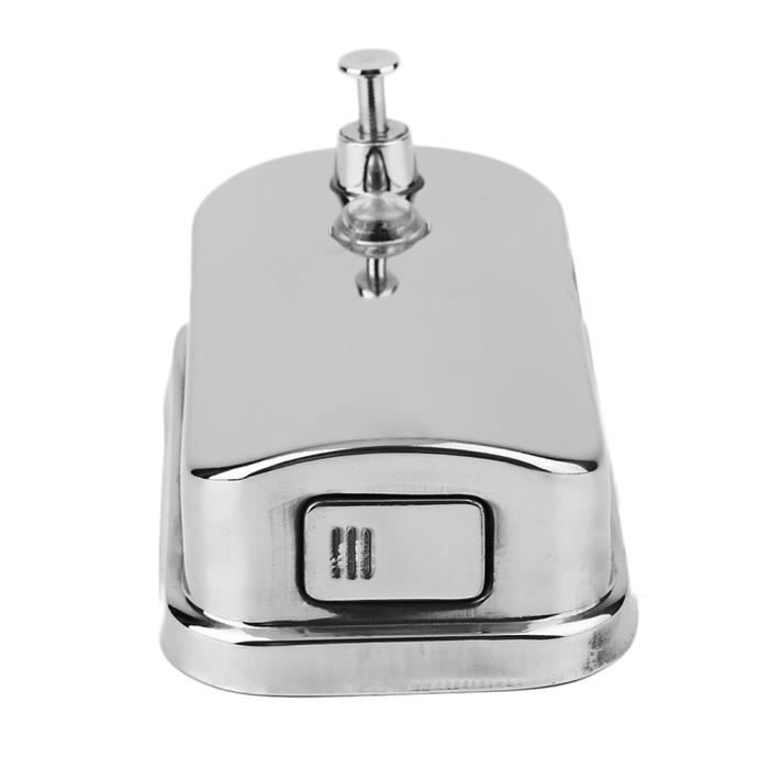 Distributeur de savon ou gel mural 1L en inox brossé système poussoir
