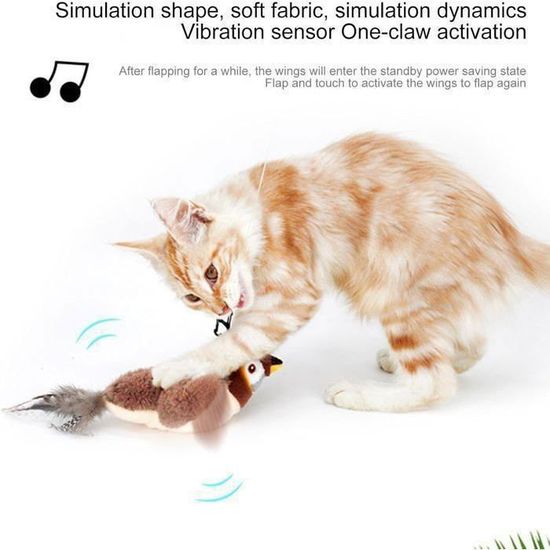 Jouet pour chat oiseau volant-ailes de moineau battant oiseau de Simulation, jouet interactif pour chats chatons