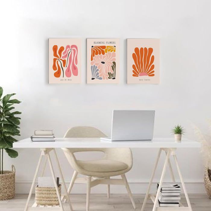 Tableau Toile Vintage Fleurs Et Livres 30x45 Cm Avec Cadre - Décoration Murale Salon Bureau