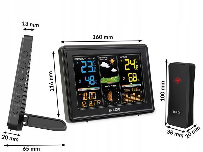 Station météo numérique sans fil avec capteur extérieur – baromètre, hygromètre, tendances météo – grand écran LCD – horloge radio-pilotée avec réveil - Et votre maison devient une oasis de bien-être
