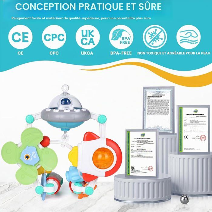 Gaethra Arche De Poussette – Jouets Musicaux Mobiles – Pliable Réglable – Dès Naissance – Cadeau Bébé