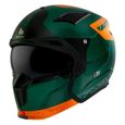 Casque trial simple écran dark transformable avec mentonnière amovible MT Helmets Streetfighter SV Totem C6 - vert orange - M (57/58-0