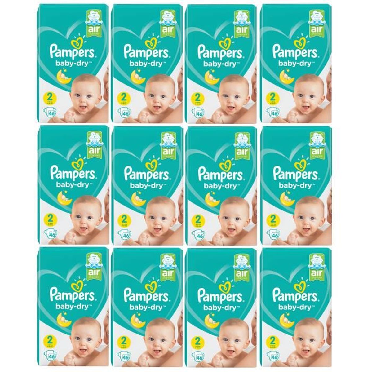 Pampers Baby Dry Taille 2 Mini 48kg 552 Couches Cdiscount
