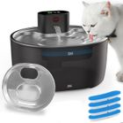 BRAND Fontaine à Eau pour Chats Sans Fil - 3.2L - Capteur Intelligent - 5000 mAh Rechargeable Batterie - Noir - Lot de 4 Filtres