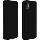 Housse iPhone 11 - AVIZAR - Étui Folio Portefeuille - Éco-cuir - Noir - Fonction Support