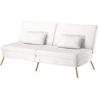 COMHOMA Canapé-lit Convertible avec Fonction de Couchage- Canapé 3 Places - avec Dossier réglable en Tissu Peluche Blanc