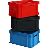 3x Mini caisse rangement plastique Tricolore ARTECSIS - 11L - 35x24x18cm - Bac plastique - Rangement Bureau Buanderie Cuisine