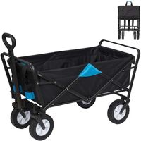 Chariot de Transport pour Jardin - EUGAD - Pliable à 4 Roues - Tissu Oxford - Anthracite+Turquoise