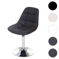 Chaise de salle à manger pivotante HWC-A60 - Design rétro - Similicuir marron - Pied chromé