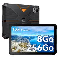 FOSSiBOT DT1 Robuste Tablette Tactile 8Go + 256Go 10.4" FHD+ Caméra 48MP Batterie 11000mAh Android 13 GPS Double SIM 4G - Orange
