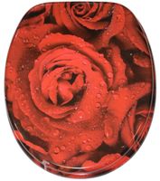 Abattant WC Roses - Finition de haute qualité - Charnières robustes - Fixation facile