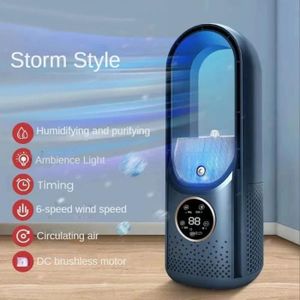 VENTILATEUR Bleu - Xiaomi Ventilateur électrique portable à 6 vitesses, refroidisseur'air, minuterie silencieuse, ventila