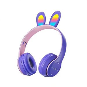 CASQUE - ÉCOUTEURS Violet-Écouteurs sans fil oreilles de lapin casque