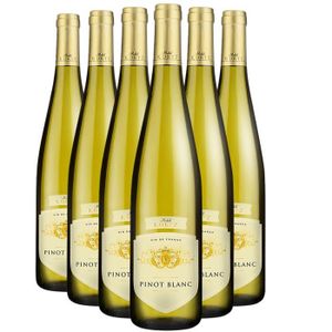 VIN BLANC Pinot Blanc Blanc 2019 - Lot de 6x75cl - Michel Kurtz - Vin Blanc d' Alsace - Appellation VDF Vin de France - Origine Alsace