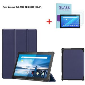Coque Tablette Pour Lenovo Tab M10 Fhd Rel X605fc/lc En Bleu Fonc