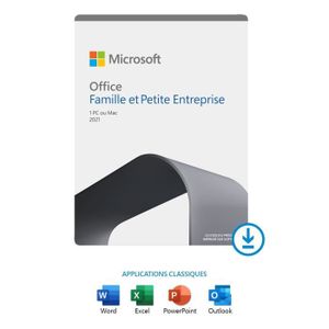 BUREAUTIQUE À TÉLÉCHARGER Microsoft Office Famille & Entreprise 2021 - Achat