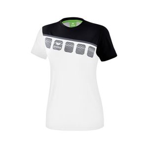 T-SHIRT THERMIQUE T-Shirt femme - Erima - 5-C - Blanc/noir/gris - Multisport - Coupe cintrée