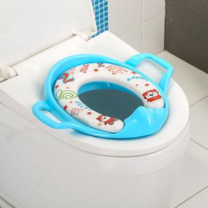 RÉDUCTEUR DE WC Bébé Réducteur De Toilette WC Siège Avec Coussin Poignée Dossier BLEU