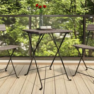Tables et chaises pliantes (1 table et 2 chaises), Table basse extérieure  nordique, balcon à la maison simple/terrasse/jardin Portable Iron Art Table  ronde (Color : A) : : Jardin