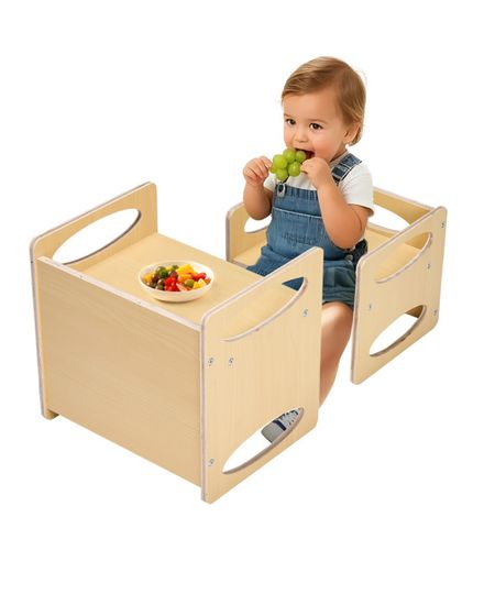 Table Et 4 Chaises Enfants Réglables - HDPE Et ABS - 120x60cm - Support 100kg - Pour 2 Ans Et Plus - YUENFONG