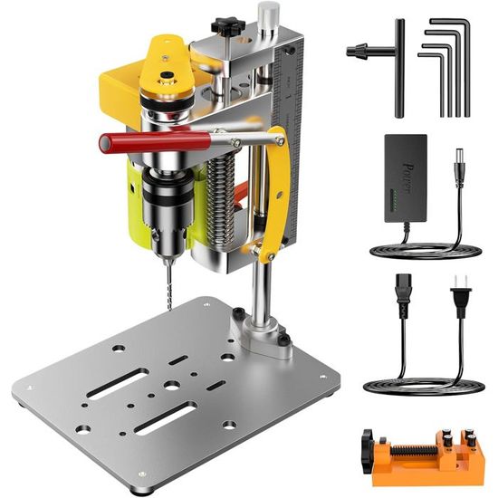 Perceuse à Colonne Mini 220V - Mini Perceuse à Colonne 240W, Pour établi, Table, Mandrin De Perçage 0.6 6.5mm, Bois Et Perceuse Atelier Bricolage