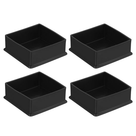 GleitGut 4 x Embouts Pieds de Chaise 20 x 20 mm Embout Tube carré Patin Meuble Noir
