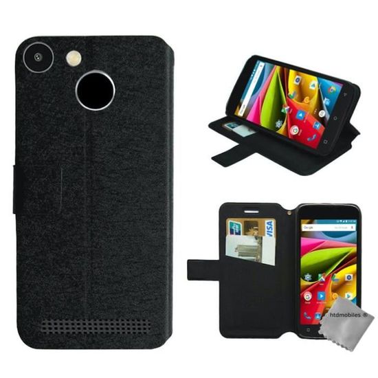 Étui Portefeuille Ekono Noir Pour HTC 8S - Cuir écologique & Magnétique