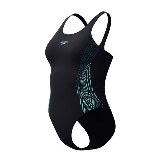 Maillot De Bain 1 Pièce Speedo Muscleback - Noir/Orange - Entraînement Piscine - Tissu EnduraFlex Résistant Chlore