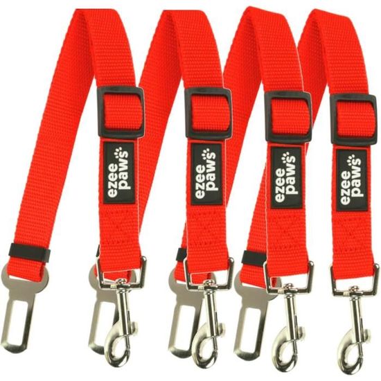 Ezee Paws Lot de 4 ceintures de sécurité pour chien pour voiture