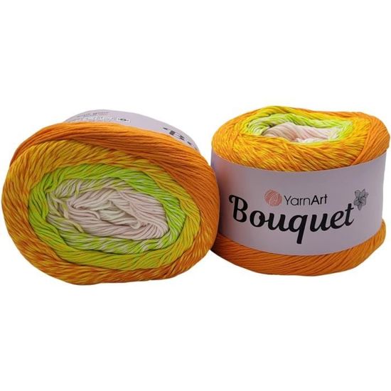 YarnArt Rosegarden, 500 g Bobbel lana gradiente, 100% cotone, multicolore (verde bianco 319
