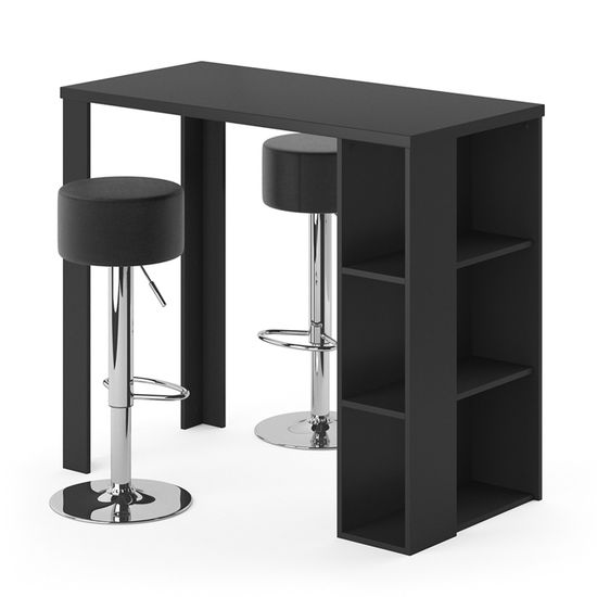 Set De Table De Bar Noel Blanc 120x60cm Avec 2 Tabourets De Bar Vicco 4251421943957