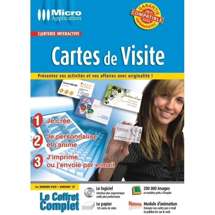 Micro Application Cartes De Visite / Logiciel PC Dvd-Rom
