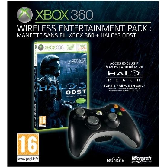 Halo 3 Odst + Manette Sans Fil Noir Pour Xbox 360 Microsoft