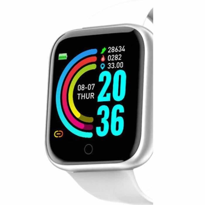 Montre Connectée Intelligente, Pression Artérielle Cardio Fréquence Smartwatch Bracelet Connecté Ecran Couleur Montre Sport Etanche