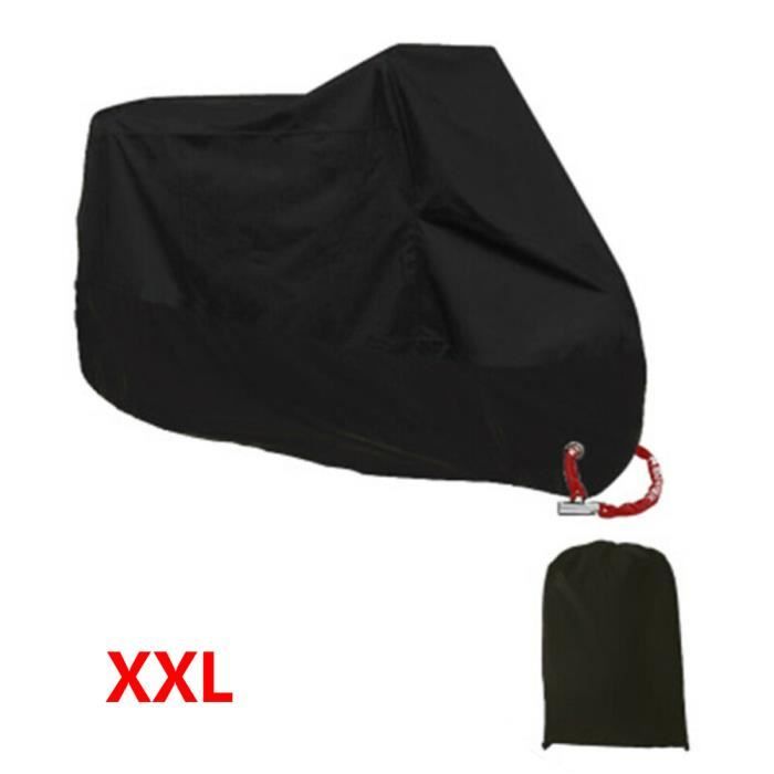 Housse de Protection Moto - Bâche Scooter Poussière/Neige/Pluie, au Vent, UV pour Moto Scooter Custom- 245x105x125cm (XXL)