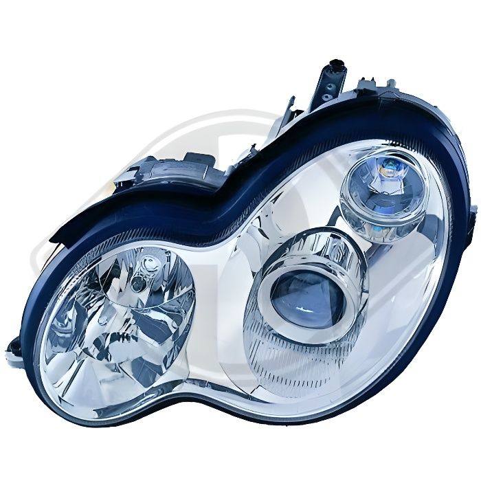 1671580 , Paire de Feux Phares Design chrome pour MERCEDES Classe C berline W203 de 2000 a 03/2004