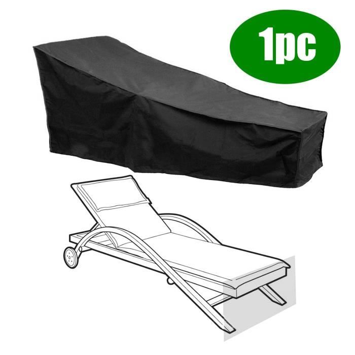 GLAUCUS Housse Bain de Soleil Chaise Longue Coque Polyester Anti-UV Transat Protection Etanche pour Jardin Terrasse Patio Bache C