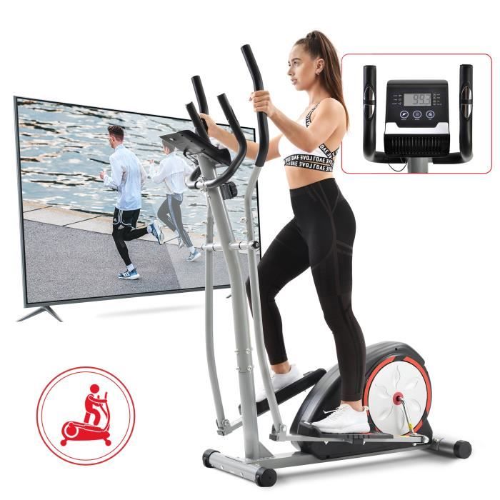 Merax Vélo Elliptique Ergonomique, 8 Niveaux de Résistance, Pouls, LCD, Pour Fitness et cardio - Crosstrainer ( max 150kg)