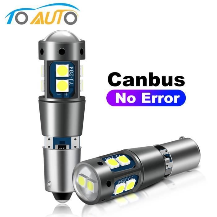 WHITE BAX9S -Ampoule Led BA9S BAX9S BAY9S, sans erreur Canbus, ampoule Led H21W T4W 10SMD 3030 puces, clignotant, feux de recul de t