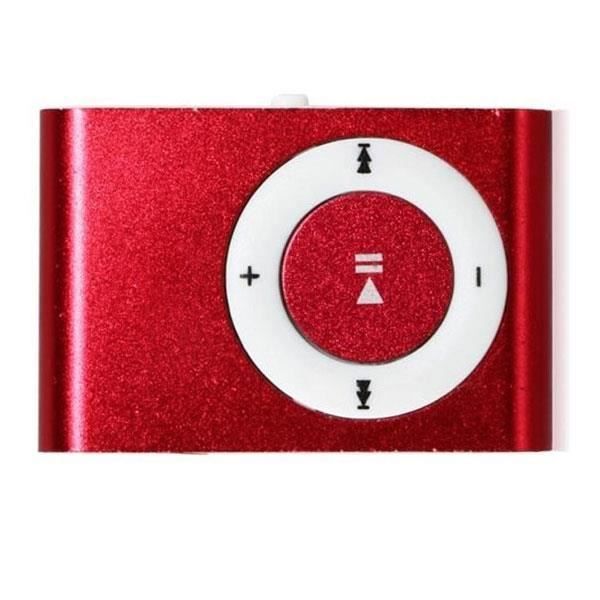 LECTEUR BALADEUR MP3 MINI AVEC CLIP RED (CARTE SD 8GO MAX)