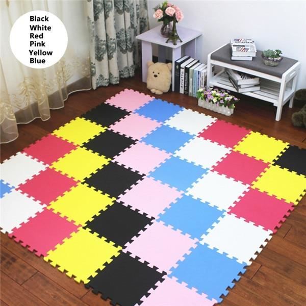 Tapis d'éveil,JCC multicolore bébé EVA mousse Puzzle tapis de jeu-enfants tapis tapis de verrouillage - Type D-9pcs 30x30cm