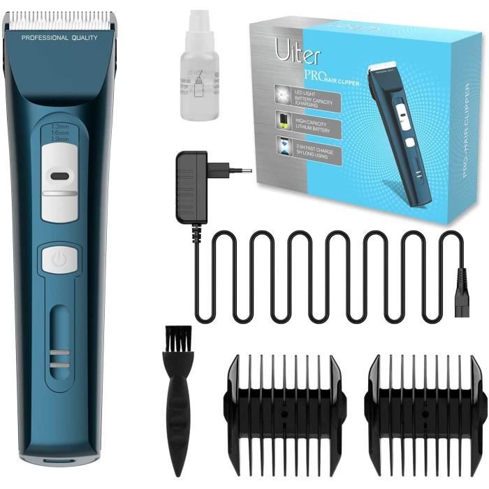 Tondeuse Cheveux, Uiter Professionnelle Tondeuse à Cheveux Hommes Sans Fil Tondeuse électrique Barbe et Cheveux Kit USB Rechargeable