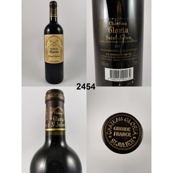 Château Gloria 2011, Saint-Julien, Rouge, 75 cl. Vous recevrez exactement la bouteille que vous voyez sur la photo.