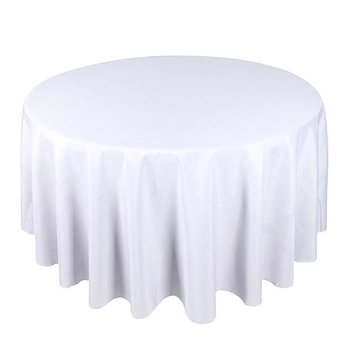 Lot de 5 BLANC Tissu de table ronde 330cm Mariage Polyester Nappe