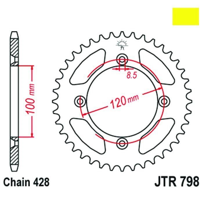 COURONNE POUR SUZUKI 80 - 85 RM 47 DENTS