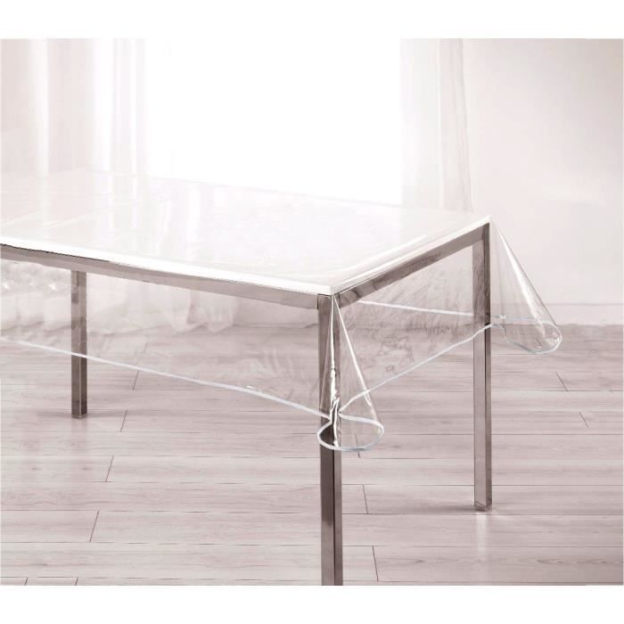 302972 Nappe rectangulaire toile cirée PVC 140x180 cm imperméable transparente