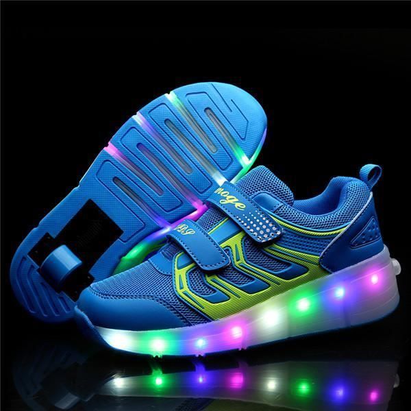 Chaussures d'hiver pour enfants,Baskets brillantes pour enfants, avec roues légères, chaussures de tennis éclairées, pour enfants,